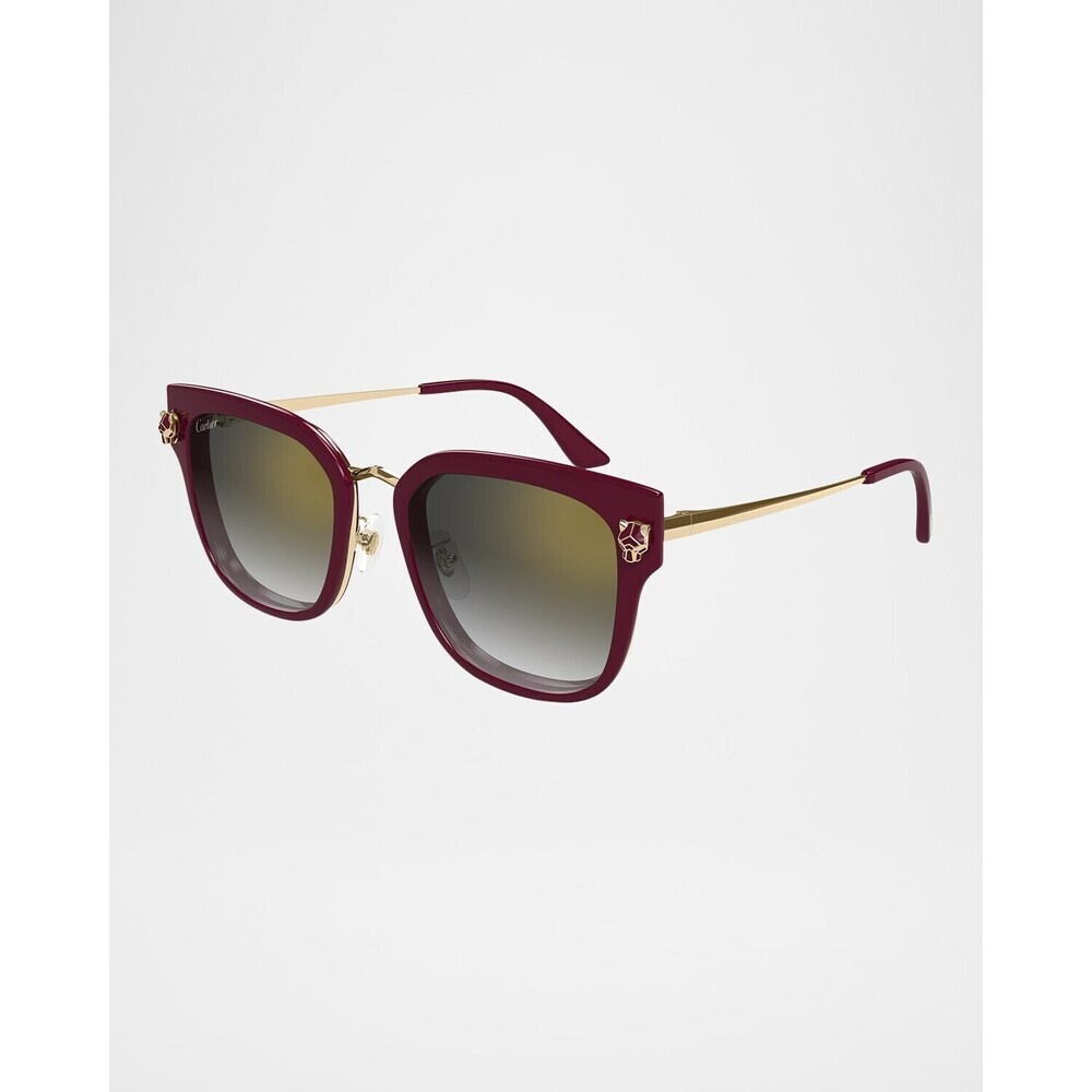 Cartier CT0509SA-003 Sunglasses Gold Red Acetate/Metal